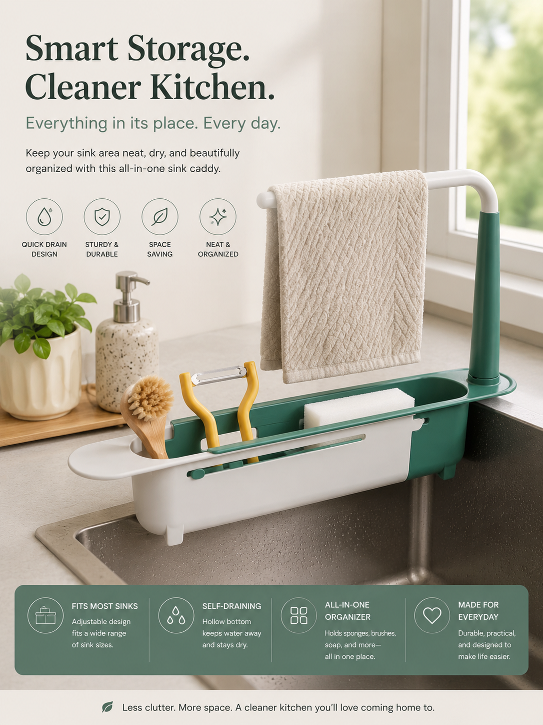 Smart Sink Organizer Caddy