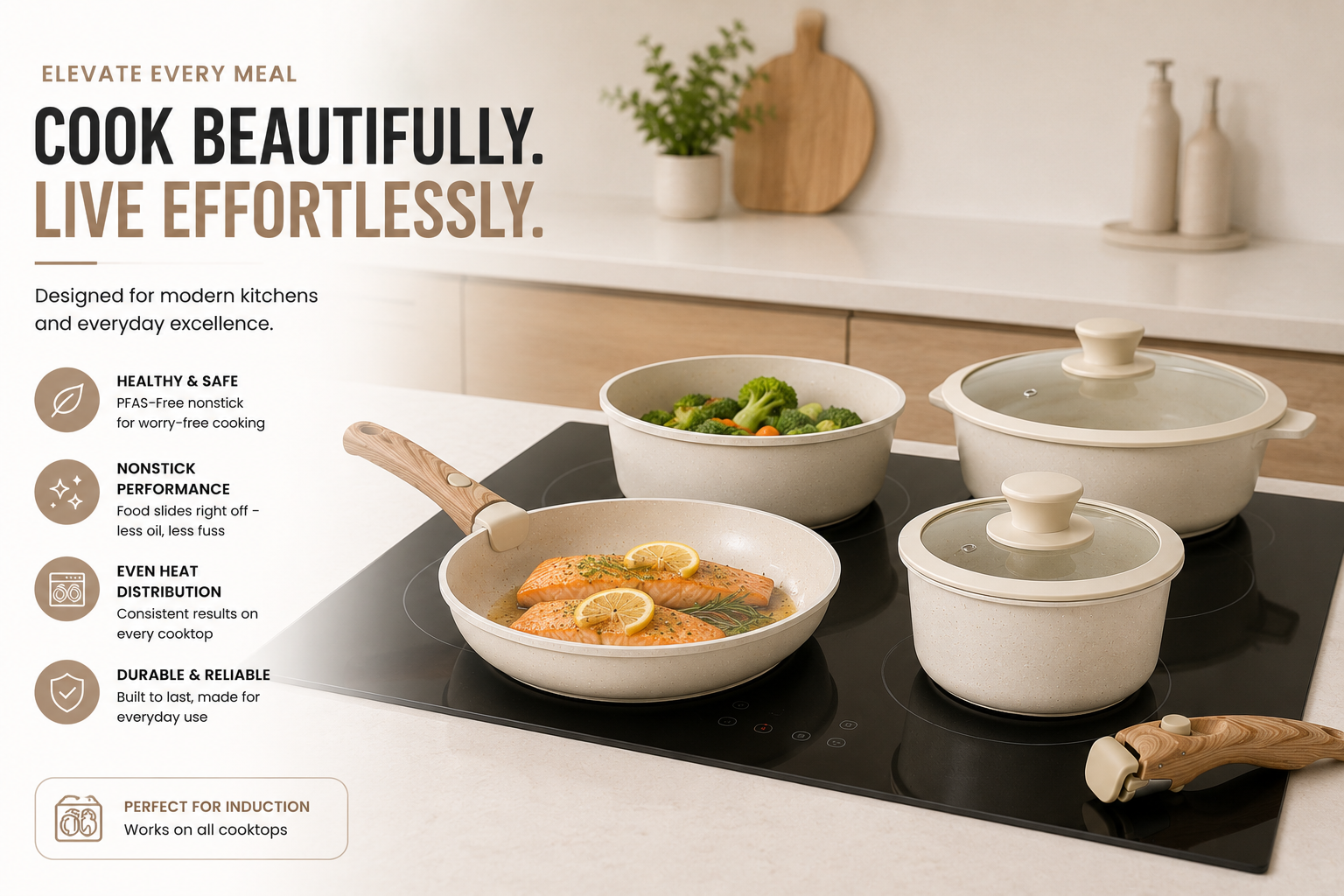 Modern 9-Piece Nonstick Cookware Collection