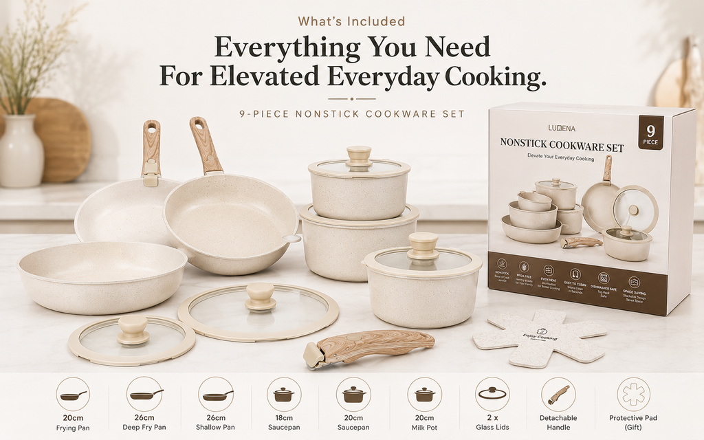 Modern 9-Piece Nonstick Cookware Collection