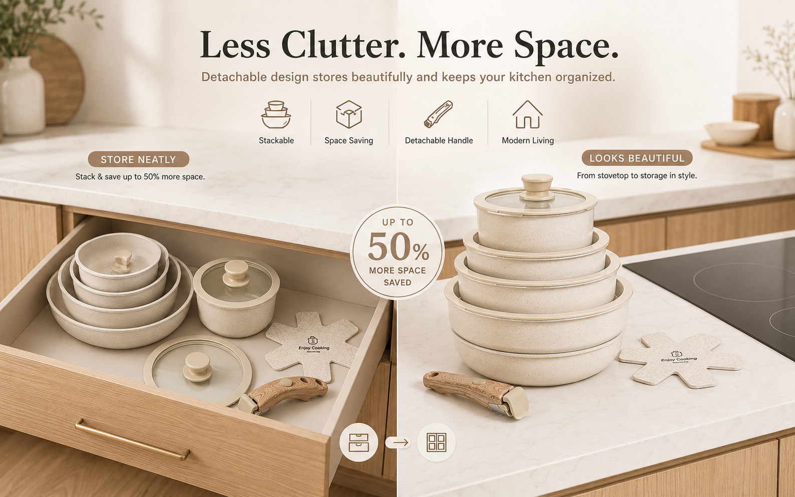 Modern 9-Piece Nonstick Cookware Collection