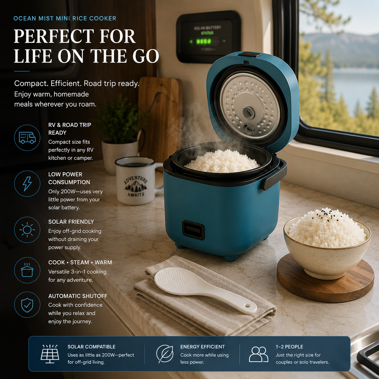 Ocean Mist Mini Rice Cooker
