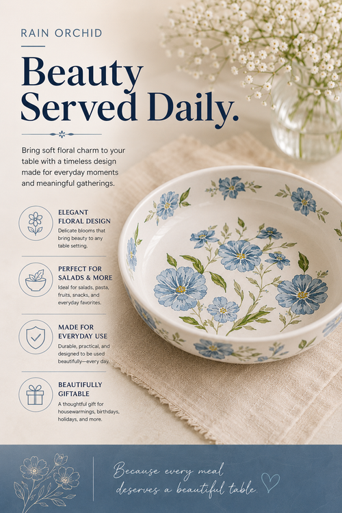 Blush Garden Floral Serving Bowl