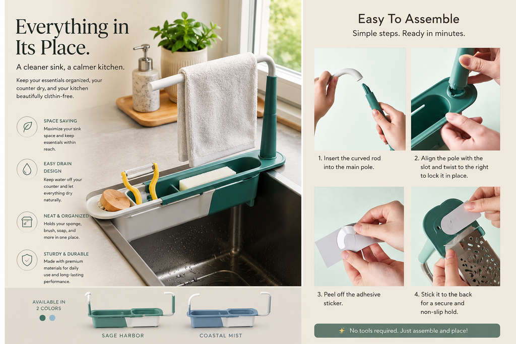 Smart Sink Organizer Caddy