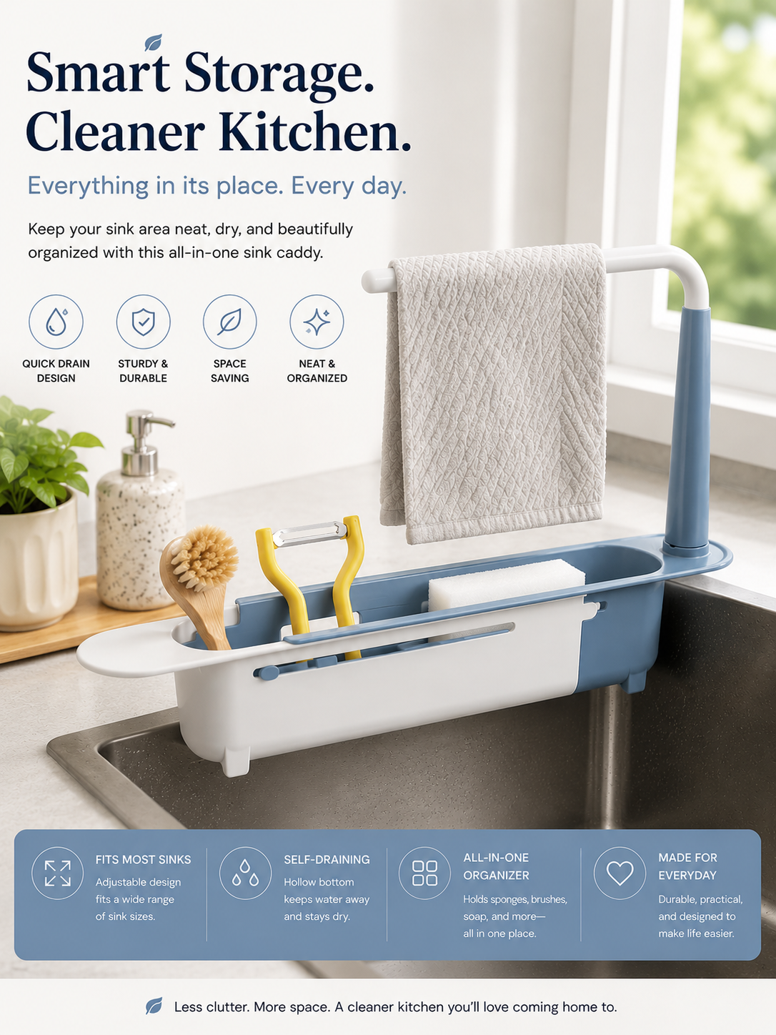 Smart Sink Organizer Caddy